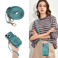 Cargar imagen en el visor de la galería, Funda-Cartera con correa para iPhone