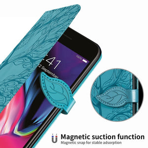 Funda cartera con textura estilo libro para iPhone