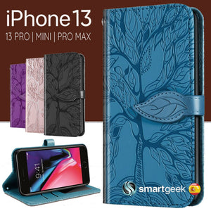 Funda cartera con textura estilo libro para iPhone