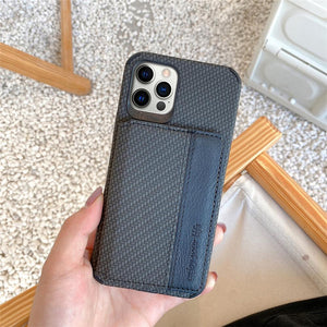 Funda cartera con textura para iPhone