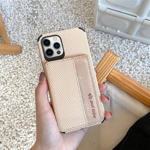 Funda cartera con textura para iPhone