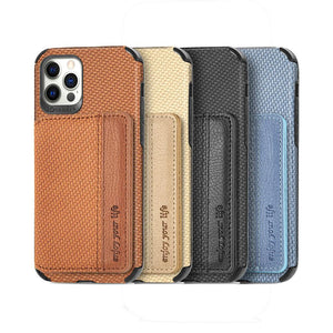 Funda cartera con textura para iPhone